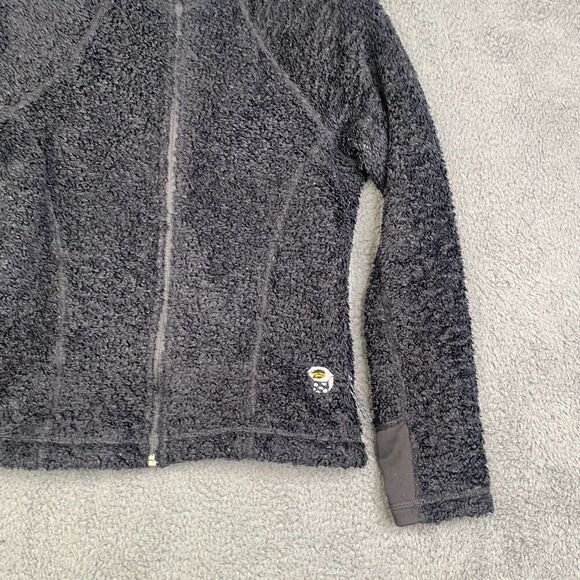 Mountain Hardwear Jacket Womens Small Full Zip Fleece Deep Pile Black USA Made - Picture 3 of 11